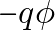 -q\phi