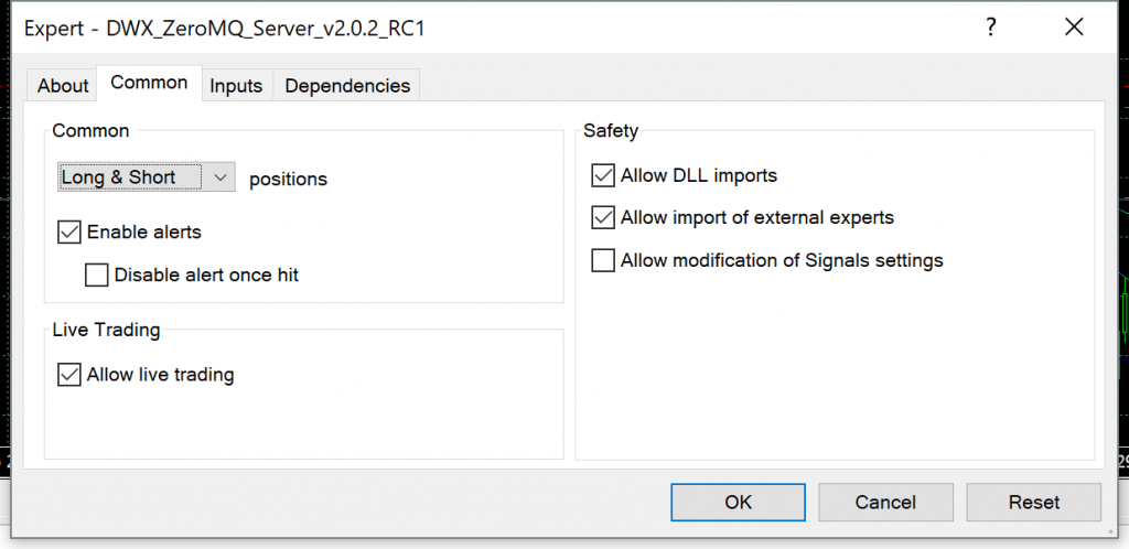 MetaTrader 4 Expert Advisor DLL import setting