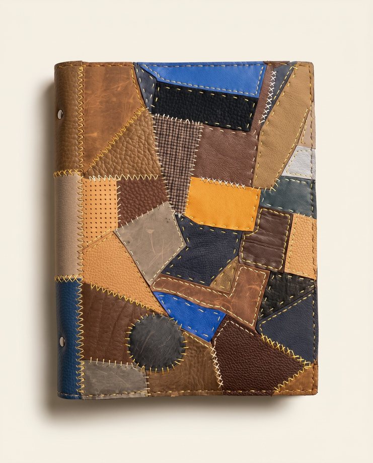 Patchwork leather notebook product preview