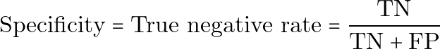 Specificity formula